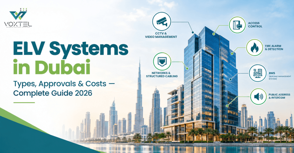 ELV systems in Dubai: CCTV, access control and fire alarm control room